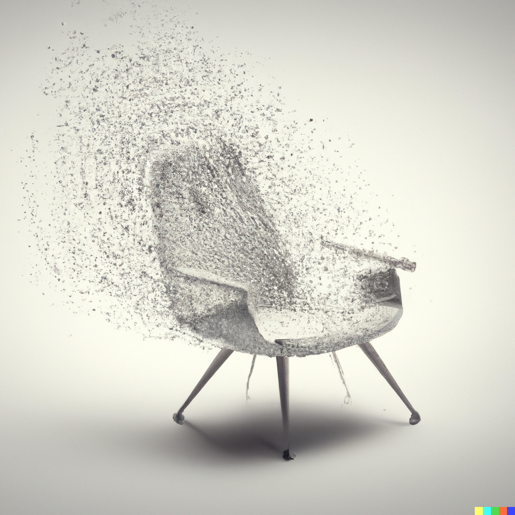 Chair inspired by exploding sound waves
