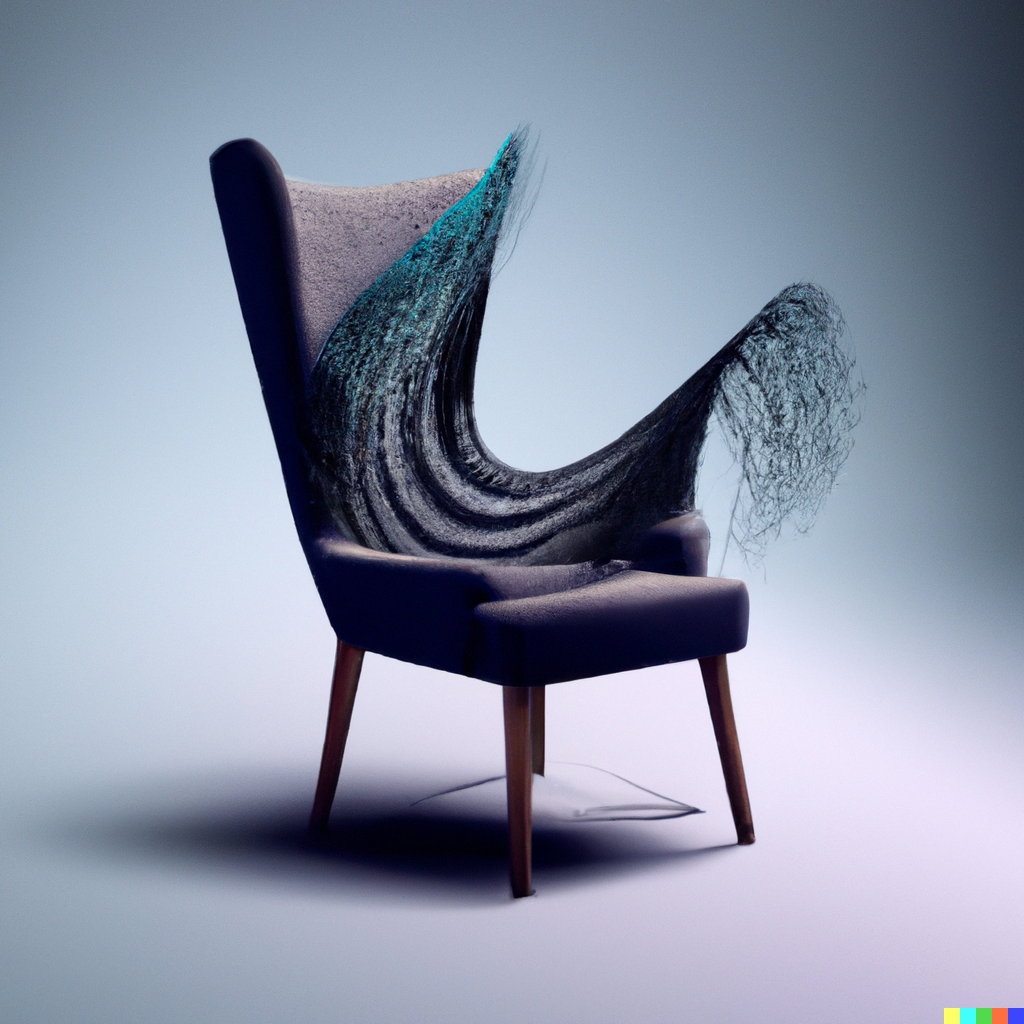 Chair inspired by dark soundwaves